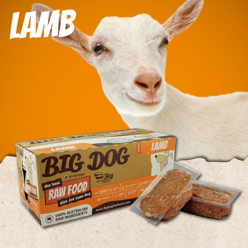 巴夫犬用生食肉餅羊肉口味
BIG DOG RAW FOOD LAMB