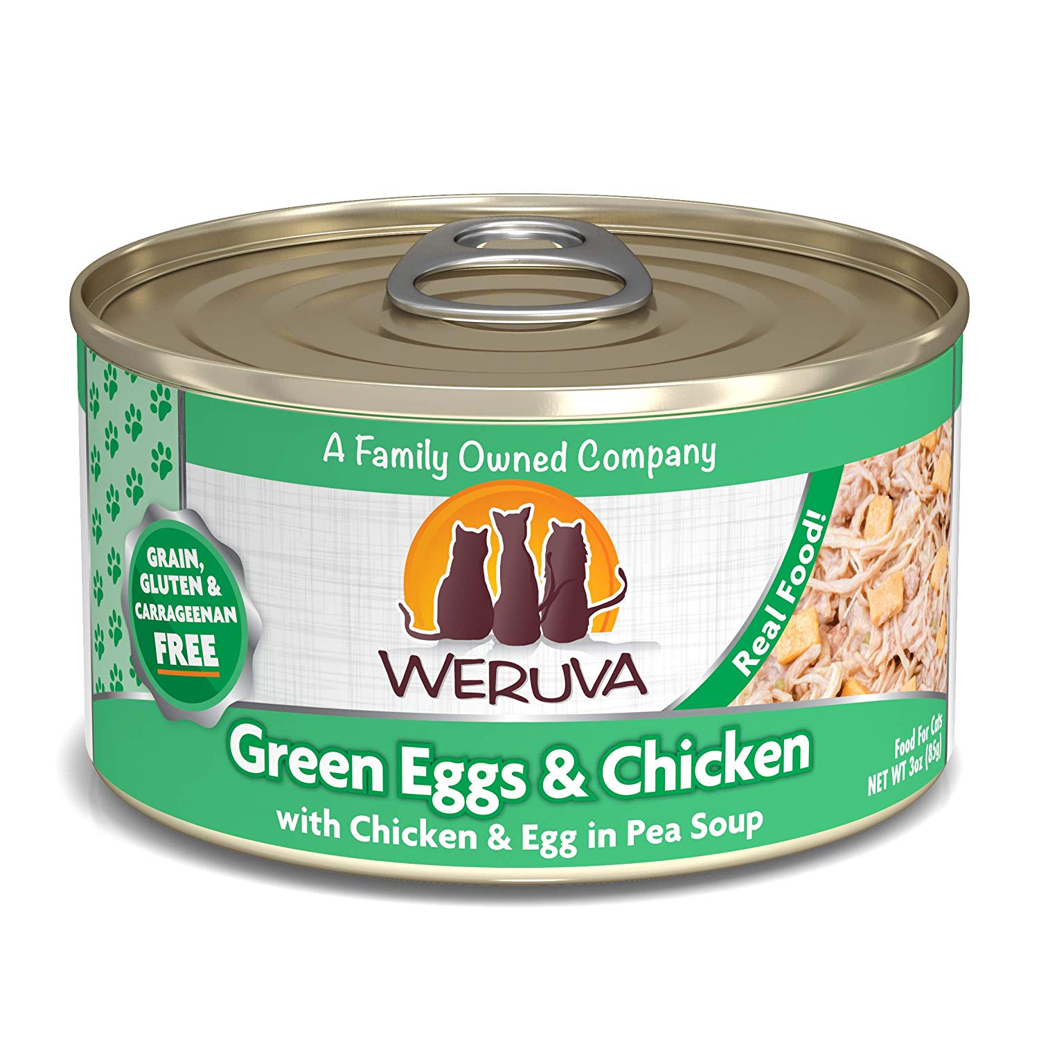唯美味主食貓罐-翡翠雞絲蛋
WERUVA-Green Eggs and Chicken With Chicken, Egg and Greens in Gravy