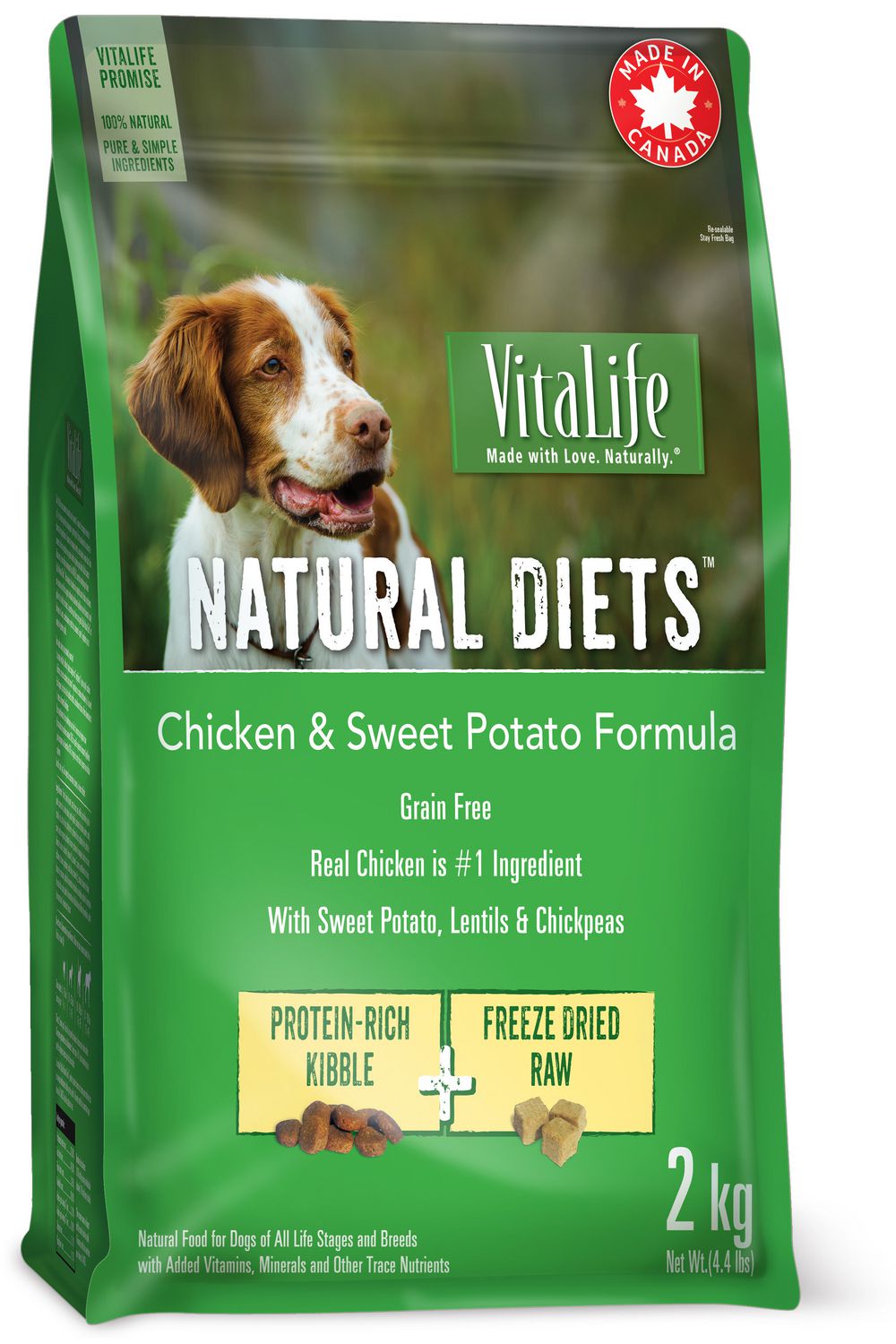 加拿大國寶 天然無穀犬糧+凍乾-雞肉&甜薯配方
VitaLife Natural Diets Chicken & Sweet Potato Formula Dog Food