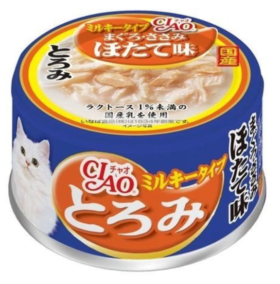 貓專用乳製品、鮪魚•鷄肉、干貝口味
INABA CHAO TOROMI Milky type Tuna,Sasami,Hotate